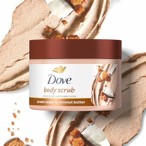 Dove Scrub Brown Sugar & Coconut Butter For Silky Smooth Skin Body Scrub Exfoliates & Restores Skin's Natural Nutrients 10.5 oz - Image 2
