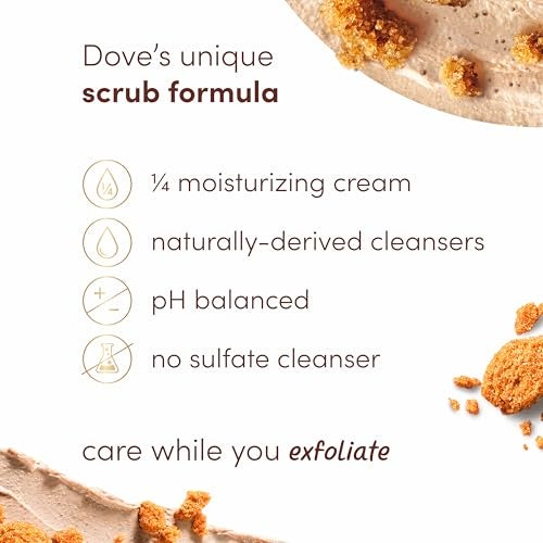 Dove Scrub Brown Sugar & Coconut Butter For Silky Smooth Skin Body Scrub Exfoliates & Restores Skin's Natural Nutrients 10.5 oz - Image 4