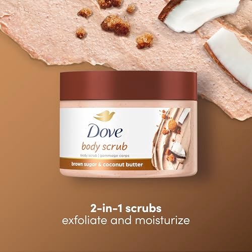 Dove Scrub Brown Sugar & Coconut Butter For Silky Smooth Skin Body Scrub Exfoliates & Restores Skin's Natural Nutrients 10.5 oz - Image 5