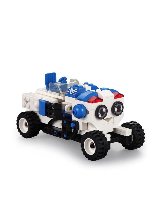 CaDA CaDA 2 in 1 Car Toy Building Blocks Blue & White Bobby Robot  C52018W 195pcs for +6 Years old  - Image 4