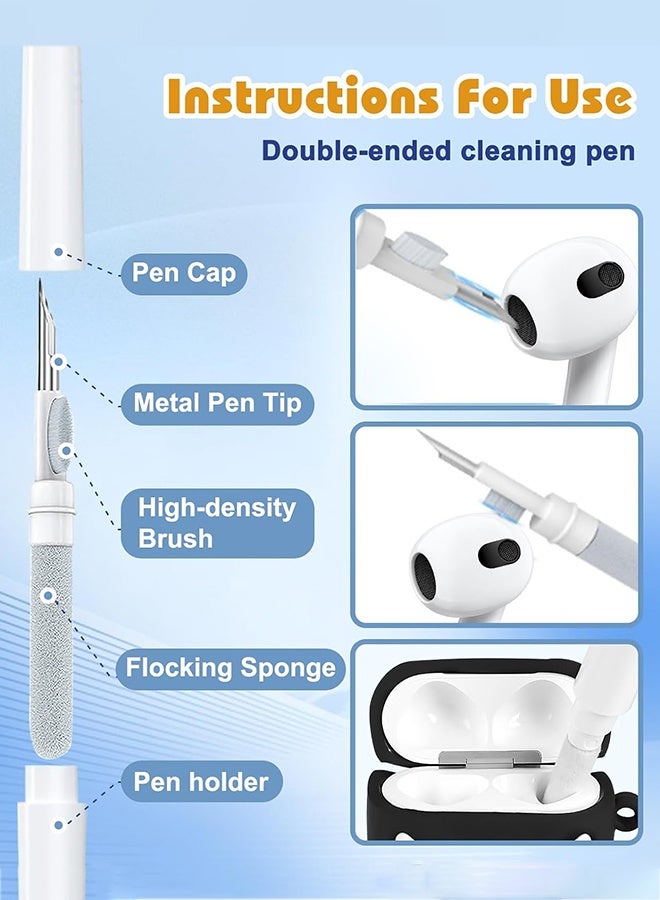 Wffo For AirPods Pro 2 Headphone Case - Funny 3D Soft Silicone Case Case with Key Chain and Cleaner Kit for Female Girls Teen Characters Fun Fashion Design Case for AirPods Pro 2 - Black - Image 3