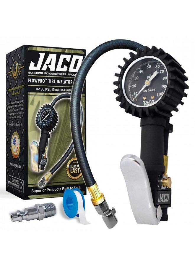 Generic - Jaco Flowpro Tire Inflator With Pressure Gauge - 100 Psi - Image 1