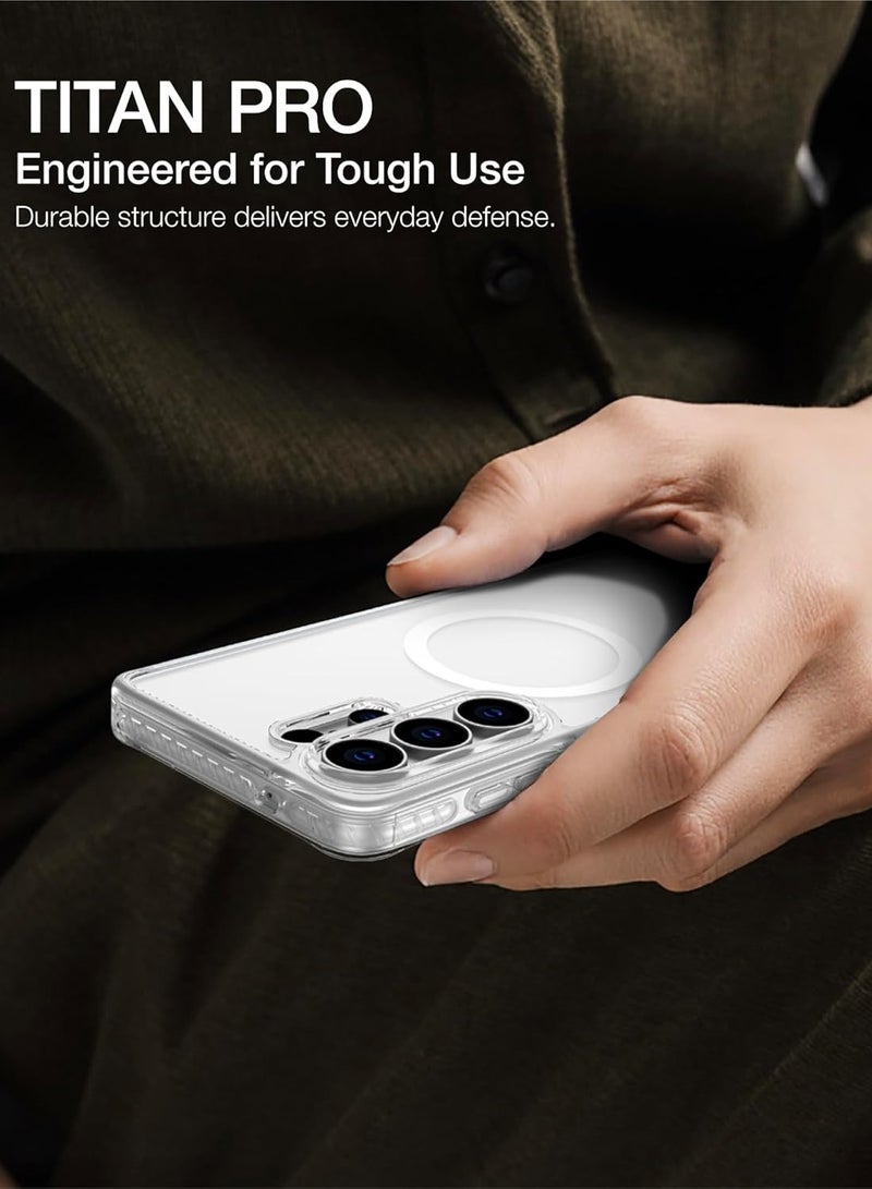 AMAZINGthing حافظة Titan Pro لهاتف سامسونج جالاكسي S26 ULTRA [حماية من السقوط حتى 12 قدم] متوافقة مع MagSafe غلاف مضاد للصدمات - شفاف - Image 3