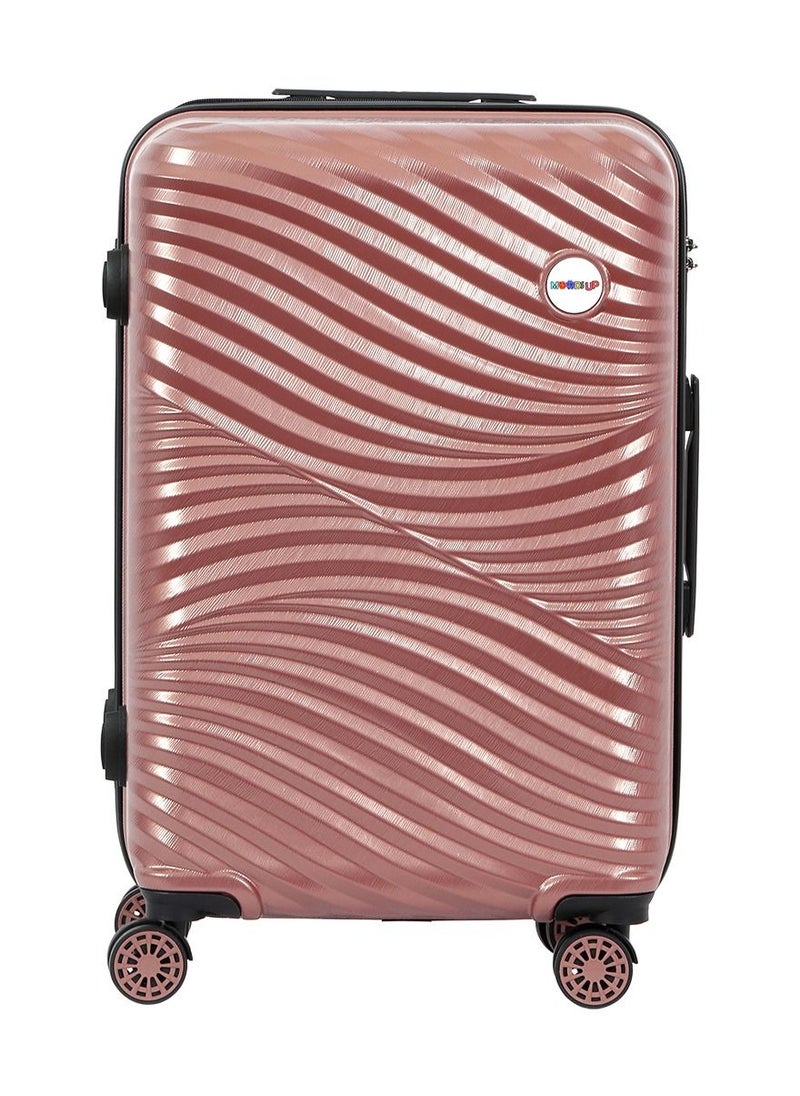 Biggdesign - Biggdesign Moods Up Medium Suitcase, 100% ABS Hardshell Luggage with 360° Spinner Wheels, Travel Suitcases with TSA Lock System, Lightweight, Rosegold, 24 Inch - Image 1