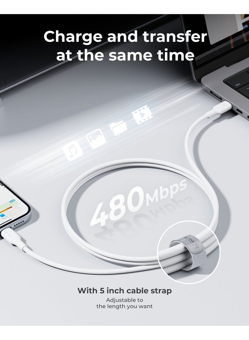 VOLTME Powerlink EDC PD 3A 30W Type C to Lightning Cable, Fast iPhone Charger Cable, 480Mbps Speed Data Transfer Compatible for iPhone 14 Pro Max, 13 12 11 XS 8 7 6, iPad, AirPods (1.2M) - White - Image 5