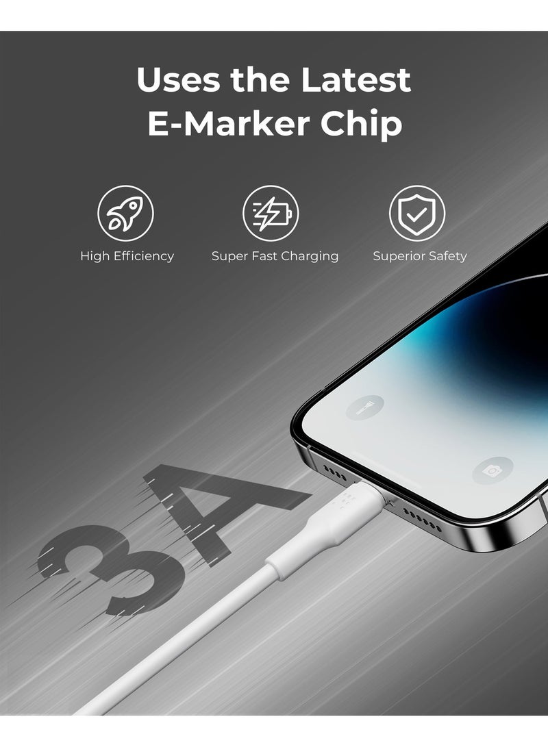 VOLTME Powerlink EDC PD 3A 30W Type C to Lightning Cable, Fast iPhone Charger Cable, 480Mbps Speed Data Transfer Compatible for iPhone 14 Pro Max, 13 12 11 XS 8 7 6, iPad, AirPods (1.2M) - White - Image 4