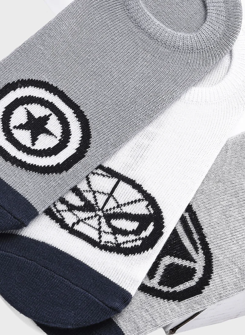 FAN MANIA 3 Pack Spiderman Printed Socks