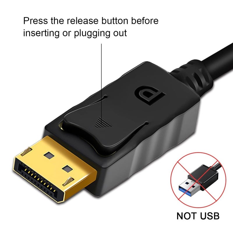 FENTICO DisplayPort to HDMI Cable, Uni-Directional DP to HDMI Converter Gold-Plated DP Display Port to HDMI Converter Cable (Male to Male) for Laptop PCs to HDTV, Monitor, Projector - Image 4