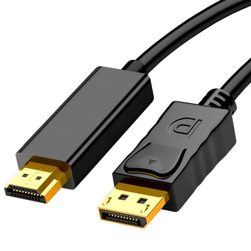 FENTICO DisplayPort to HDMI Cable, Uni-Directional DP to HDMI Converter Gold-Plated DP Display Port to HDMI Converter Cable (Male to Male) for Laptop PCs to HDTV, Monitor, Projector - Image 1