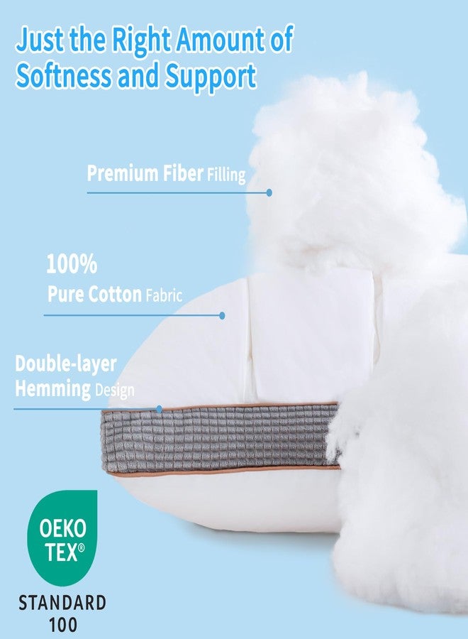 YOUR MOON Soft Pillow Queen for Sleeping, Super Soft Support Down Alternative Pillow, 100% Cotton Shell Luxury Comfy Fluffy Bed Pillows for Sleep(White) - Image 3
