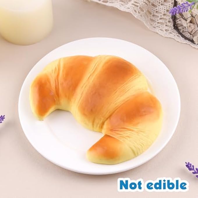 Anboor Slow Rebound Squishies Toys for Kids Bread Squishys Foam Food Croissant Jumbo Large Stress Squishes Cute Giant Squeeze Toy - Image 5