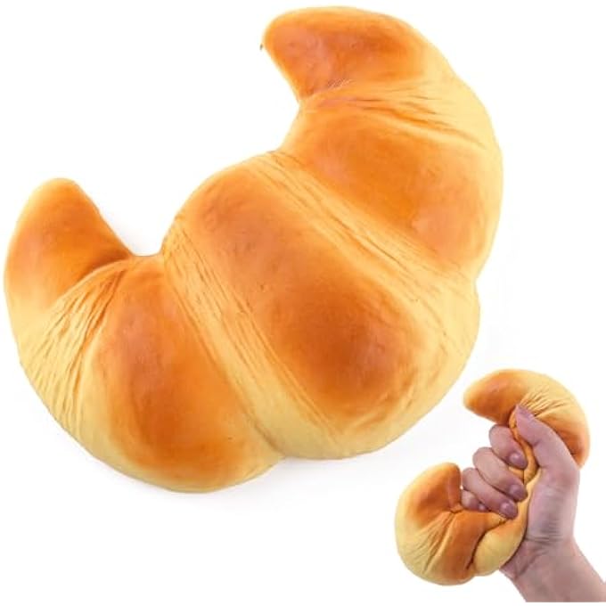 Anboor Slow Rebound Squishies Toys for Kids Bread Squishys Foam Food Croissant Jumbo Large Stress Squishes Cute Giant Squeeze Toy - Image 1