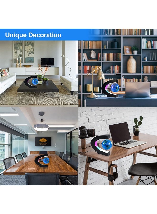 Flagest Magnetic Levitation Floating Globe, Levitating C Shape Globe With Led Lights For Education Home Office Desk Bookshelf Decor, Holiday Anniversary Creative Item(3.3 Inches Globe) - Image 4