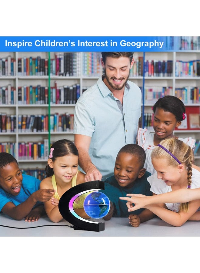 Flagest Magnetic Levitation Floating Globe, Levitating C Shape Globe With Led Lights For Education Home Office Desk Bookshelf Decor, Holiday Anniversary Creative Item(3.3 Inches Globe) - Image 3