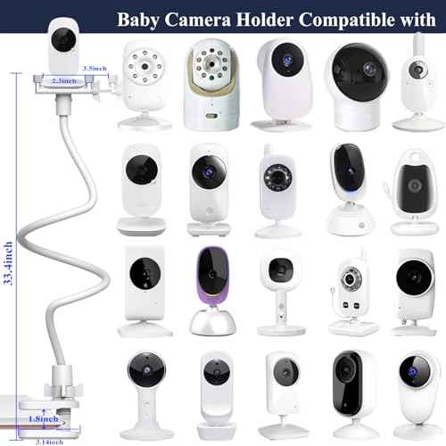 Derebir Baby Camera Monitor Mount Flexible Holder Stand Compatible with Momcozy,HelloBaby HB6550/HB65/HB66/HB6560/iFamily,Blemil,GoodBaby,OKAIDI,ANMEATE, Infant Optics Cameras and with 1/4" Baby Cameras Stand - Image 3