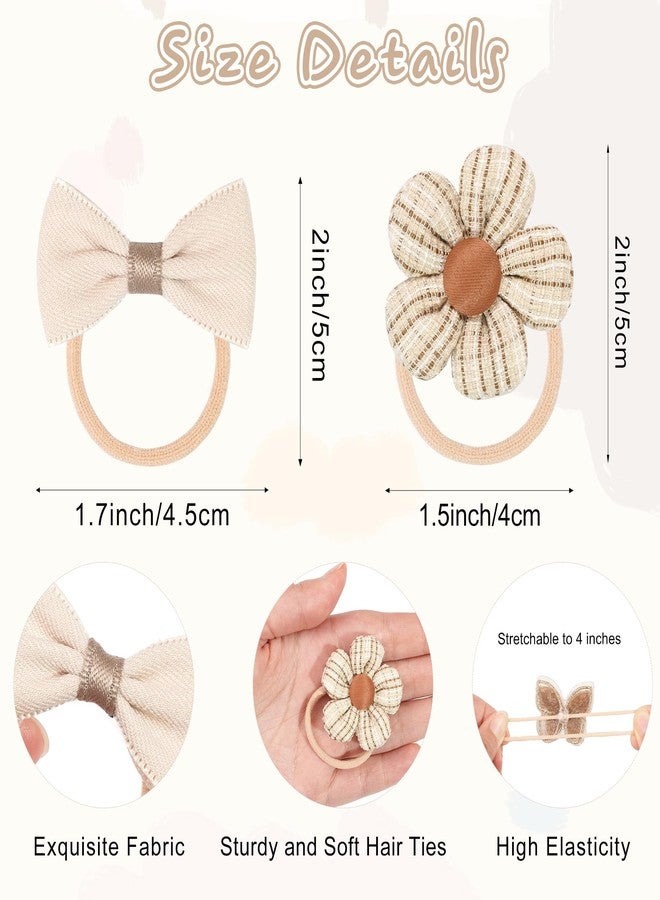 DED Baby Hair Ties with Bows, 20pcs Baby Hair Bows Elastic Ponytail Holders Toddler Hair Accessories for Infants Baby Girls - Image 2