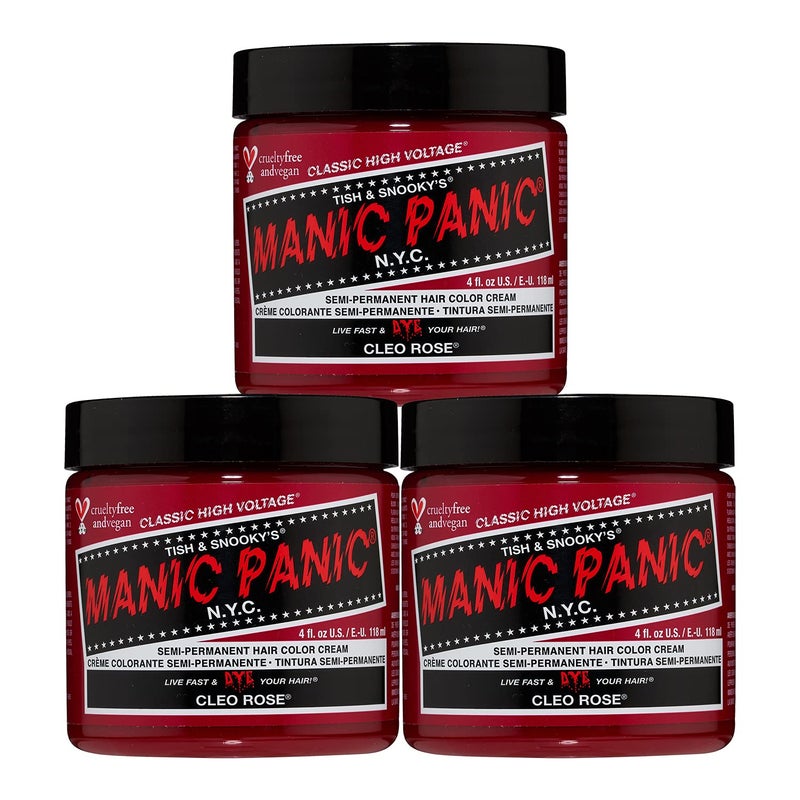 MANIC PANIC Classic Cleo Rose Semi Permanent Hair Color  Warm Magenta Pink Hair Dye for Women  Men That Lasts 46 Weeks  Vegan Ammonia  CrueltyFree  Create  Mix Custom Shades 4oz  3pk