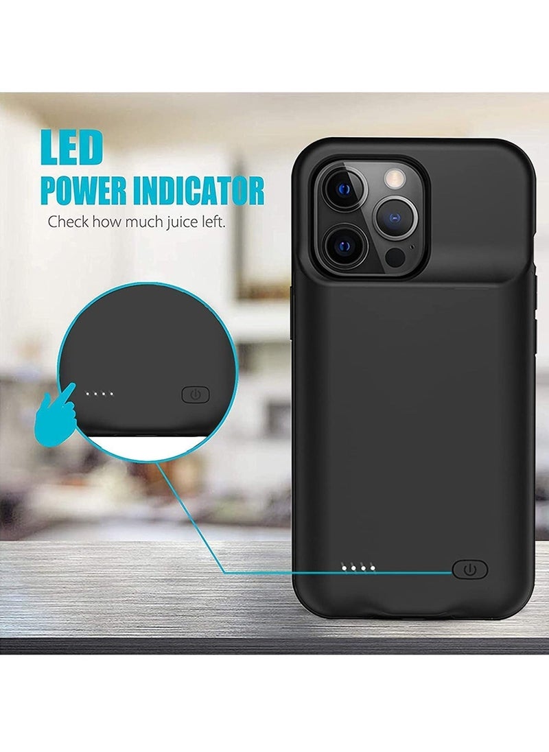 Raxoom Battery Case for iPhone 13/13 pro, 3500mAh Ultra-Slim Portable Charger Case Rechargeable Battery Pack Charging Case Compatible with iPhone13/ 13 pro (6.1 inch)-Black - Image 4