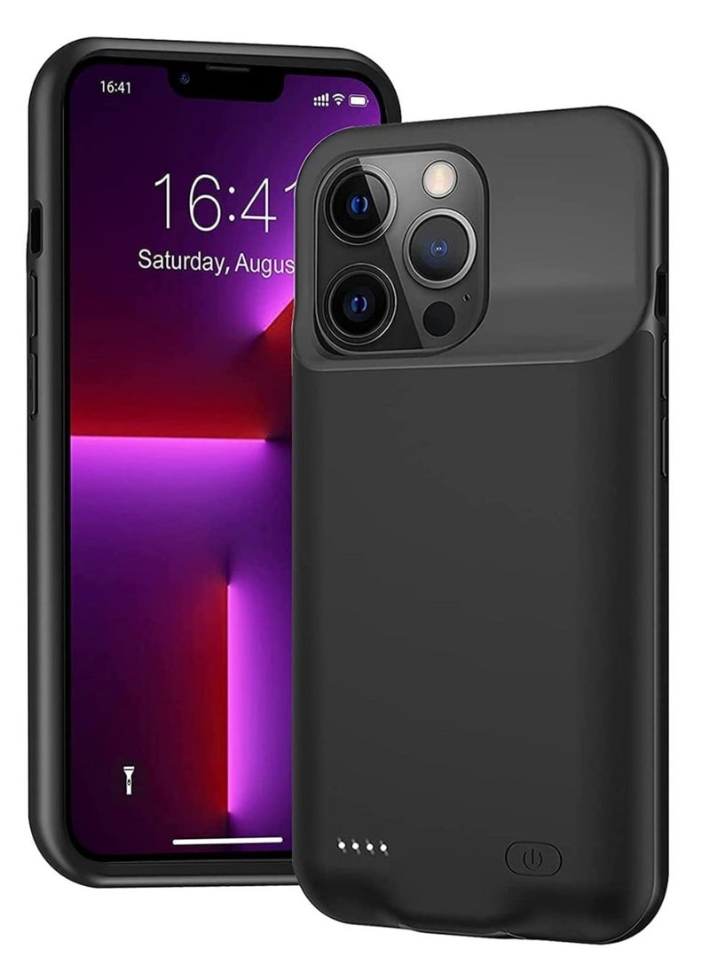 Raxoom Battery Case for iPhone 13/13 pro, 3500mAh Ultra-Slim Portable Charger Case Rechargeable Battery Pack Charging Case Compatible with iPhone13/ 13 pro (6.1 inch)-Black - Image 1