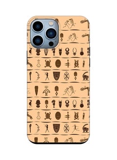 Tough Pro Series Case for Apple iPhone 14 Pro Max Dual Layer hybrid PC & TPU Customized Mobile Cover Shield with inner TPU protection Matte Finish - Tribal Hieroglyphics