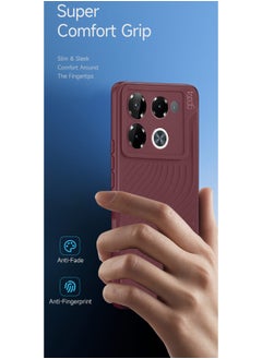 Gear4 Soft Liquid Silicone With Wavey Texture Case Cover For Infinix Note 40 Pro+ / Note 40 Pro Plus 5G 2024 / Note 40 Pro 4G/5G 2024 Gear4 Maroon  - Image 2