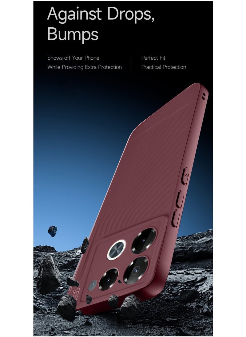 Gear4 - Soft Liquid Silicone With Wavey Texture Case Cover For Infinix Note 40 Pro+ / Note 40 Pro Plus 5G 2024 / Note 40 Pro 4G/5G 2024 Gear4 Maroon - Image 1