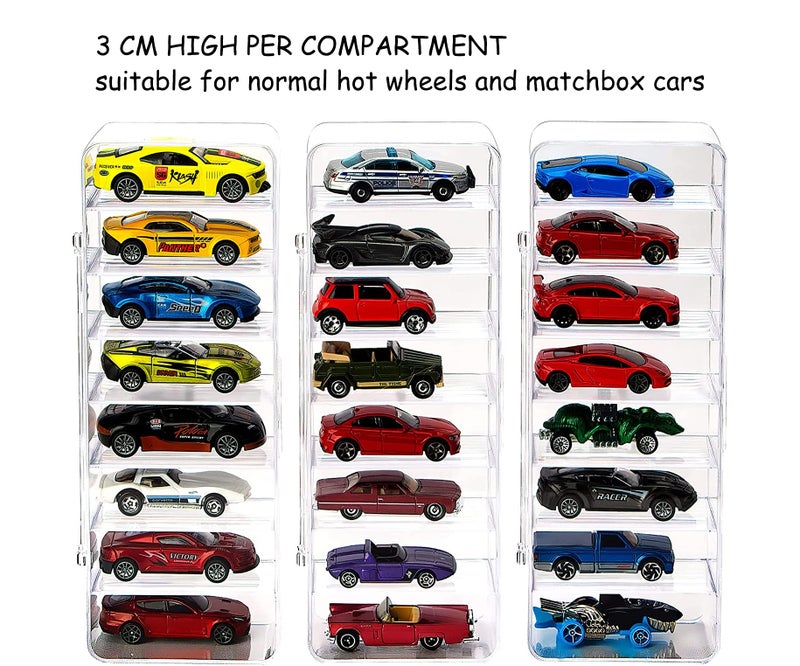 KISLANE 24 Toy Cars Display Case Compatible with Toy Cars, Transparent Acrylic Display Case Matchbox Cars - Image 2