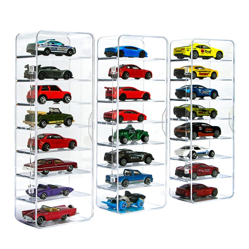 KISLANE 24 Toy Cars Display Case Compatible with Toy Cars, Transparent Acrylic Display Case Matchbox Cars - Image 1