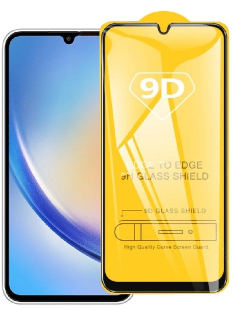 تيمبرد غلاس واقي شاشة بحواف سوداء من الزجاج المقوى 9D متوافق مع هاتف Samsung Galaxy A34  - Image 4