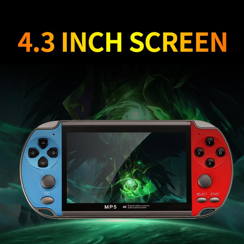 Retro Double Rocker Handheld Game Console with Eight Simulators 4.3 inch Screen 8G Memory Support TF Expansion AV Output Blue&Red - Image 5