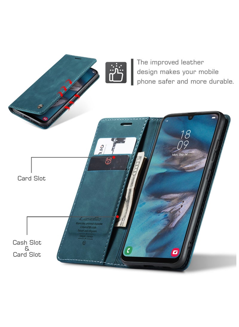 CaseMe Samsung Galaxy A34 Case Wallet, for Samsung Galaxy A34 Wallet Case Book Folding Flip Folio Case with Magnetic Kickstand Card Slots Protective Cover  - Green - Image 4