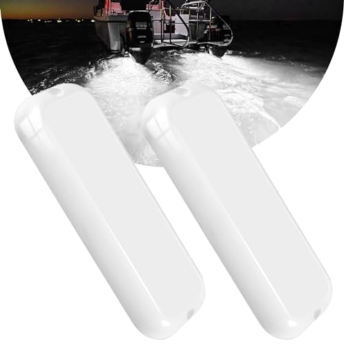 Goldlife B5 Marine Underwater Boat Lights, White 2x3000LM 90LED 6.5" 10-30V IP68 Waterproof, Pure White Look, Soft Lighting for RV Boat Exterior Interior Transom Pontoon Deck Yacht Stern Fishing - Image 1