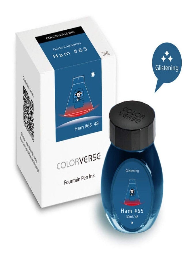 Colorverse Traiblazer in Space Ham#65 Glistening Series Under The Shade – Dark Blue Ink 30ml Fountain Pen Ink Bottle Dye Based Including Glistening Pigment for Dip Pen, Fountain Pen Nontoxic (NO.48) - Image 3