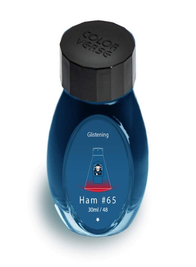 Colorverse Traiblazer in Space Ham#65 Glistening Series Under The Shade – Dark Blue Ink 30ml Fountain Pen Ink Bottle Dye Based Including Glistening Pigment for Dip Pen, Fountain Pen Nontoxic (NO.48) - Image 1