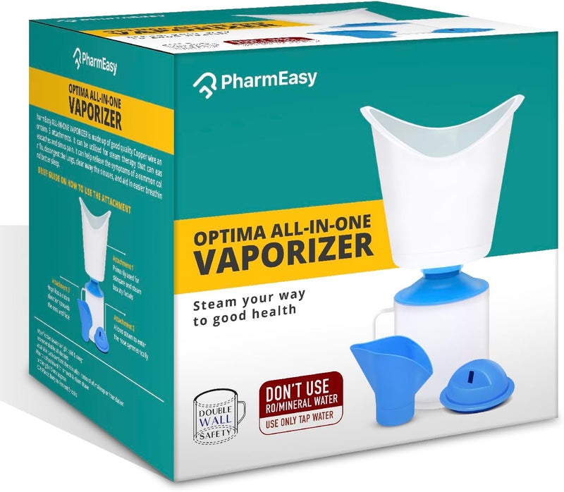 PharmEasy Optima 3 in 1 Vaporizer Steamer for Cold & Cough Face Mist vaporiser Inhaler Machine Best Suited for Facial,Sauna and Glowing Skin for Adults & Kids - 1 Year Warranty - Image 2
