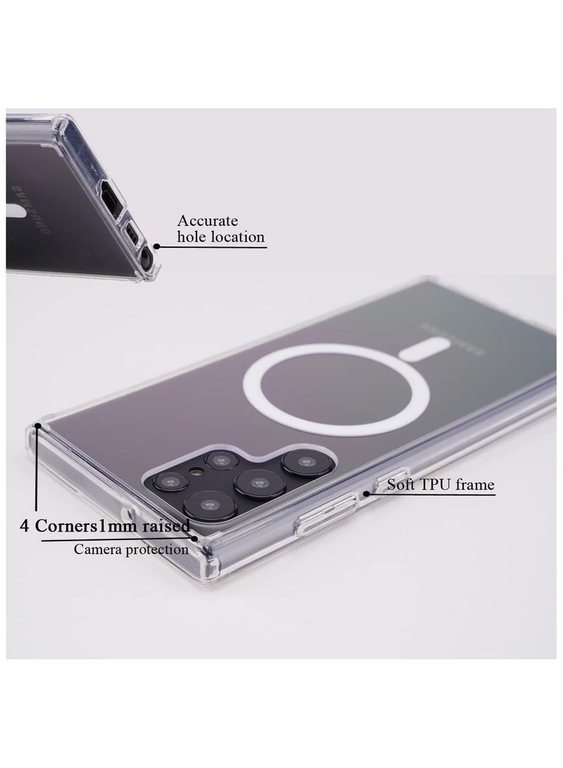 FARROBIZZ FARROBIZZ Magnetic Clear Case for Samsung Galaxy S22 Ultra, Slim Bumper Compatible with Magsafe Card Wallet& Wireless Chager, Screen & Camera Protection Shockproof Galaxy S22 Ultra Case - Image 2
