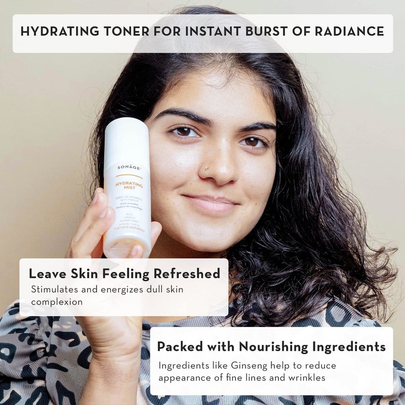 Sonage Hydrating Face Mist: Alcohol-Free Facial Spray with Snow Mushroom & Rose Water | Sets Makeup - Image 2
