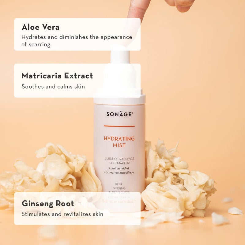Sonage Hydrating Face Mist: Alcohol-Free Facial Spray with Snow Mushroom & Rose Water | Sets Makeup - Image 3