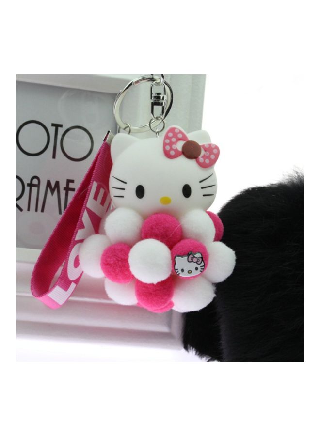 NIBEMINENT Hello Kitty Fabric Key Chain White/Pink/Silver - Image 2