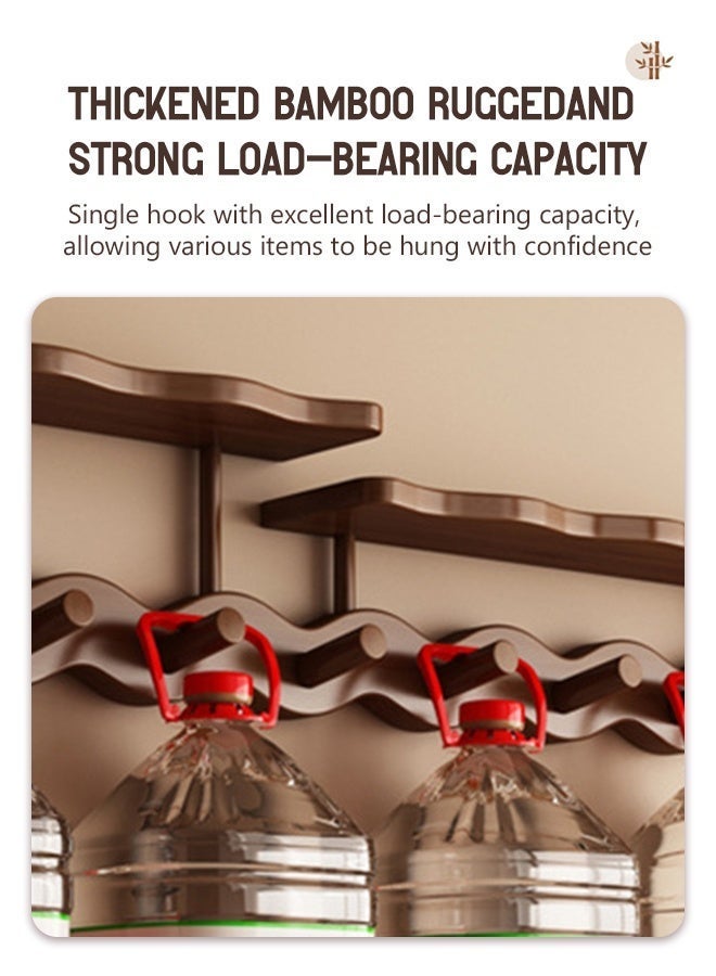 Forthcan Wall Mounted Coat Rack with Shelf & Hooks, Bamboo Wood Entryway Organizer, Multi-Function Wall Storage Rack for Hats, Bags, Scarves & Keys - Image 4