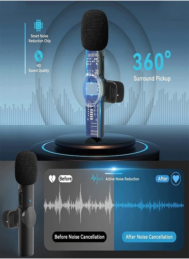 Generic Wireless Lavalier Microphone for Phone- Plug-Play Wireless Mic with 2 Microphone for  Android Phone and iPhone Video Recording- Interview- Vlog- Auto Sync and Noise Reduction- 2.4 GHZ  - Image 4
