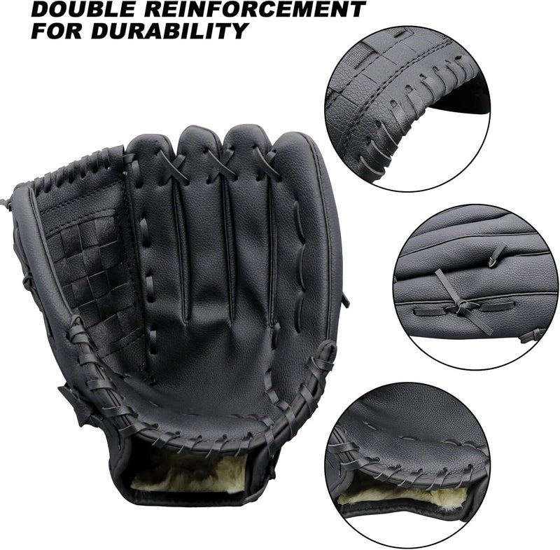 Aoutacc Baseball Gloves Softball Glove,12.5 Player Preferred Wear-Resistant PU Material Thicken Softball Fielding Glove,Left Hand Gloves Right Hand Throw for Youth Adult - Image 3