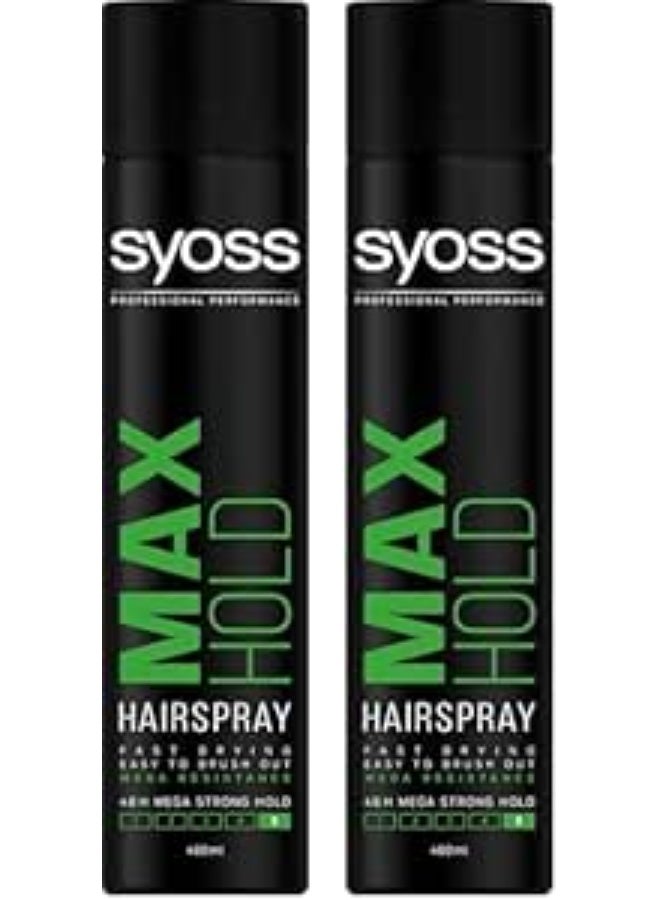 Hair Spray Mega Strong Hold 400ml (Pack of 2)