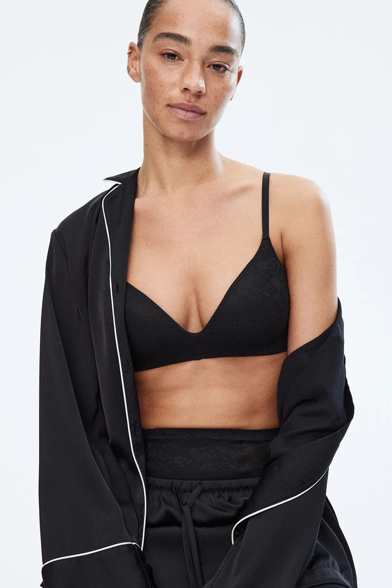 H&M Padded non-wired lace bra