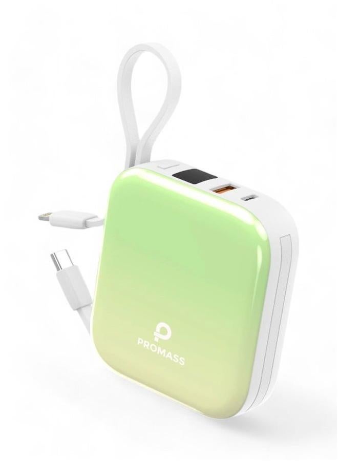 بروماس باور بانك بروماس 10000 مللي أمبير، شحن سريع وفعال مع كابل Lightning وكابل USB C، متوافق مع سلسلة iPhone 16 Pro Max/16 Pro/16 Plus/16، وسلسلة iPhone 15، وiPhone 7-14، ومتوافق أيضًا مع الأجهزة اللوحية، وGalaxy S24 Ultra، وغيرها. - Image 1