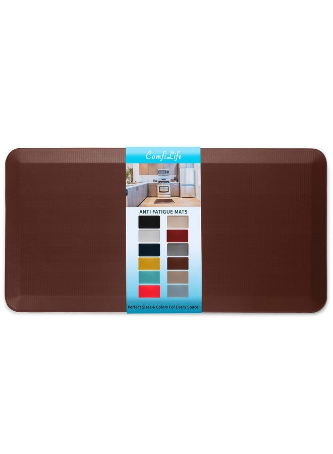 كومفي لايف سجادة أرضية مقاومة للتعب من كومفي لايف - سجادات مطبخ بسمك 3/4 بوصة للأرضية، سجادة مكتب قائمة، سجادة مطبخ - مريحة في المنزل والمكتب - متينة - مقاومة للبقع - قاعدة غير قابلة للانزلاق (20 بوصة × 39 بوصة، بني) - Image 1