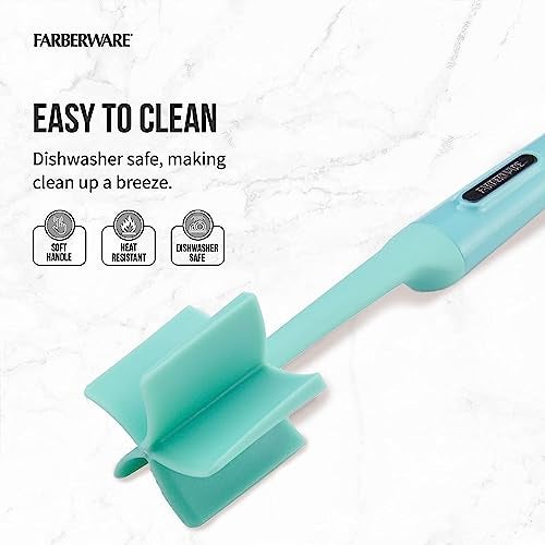 Farberware Heat Resistant Nylon Meat and Potato Masher, Safe for Non-Stick Cookware, Aqua Sky - Image 4