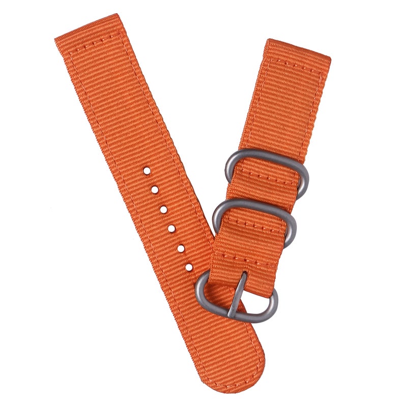 22mm Watch Strap Webbing Durable 2-Joint Nylon Watch Band Wristband for Watch Replacement (Orange) - Image 1