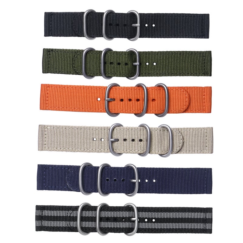 22mm Watch Strap Webbing Durable 2-Joint Nylon Watch Band Wristband for Watch Replacement (Orange) - Image 2