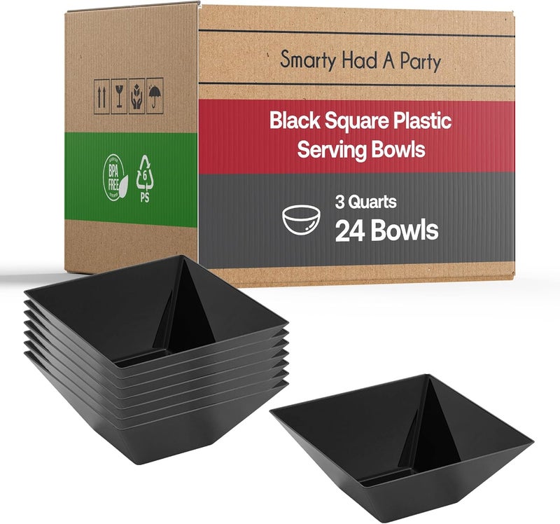 Smarty Had A Party soup bowls Black 24 Bowls 3 qt Serving Bowls - Image 1